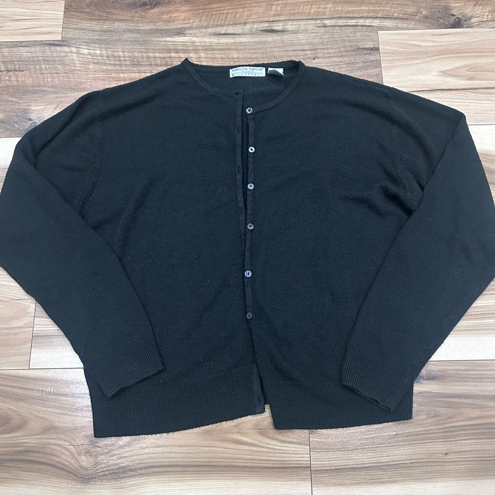 Carolyn Taylor Women's Black Cardigan Sweater